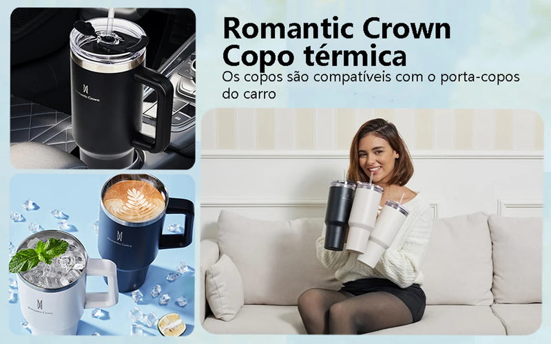 Copo térmico de aço inoxidável de 40 onças