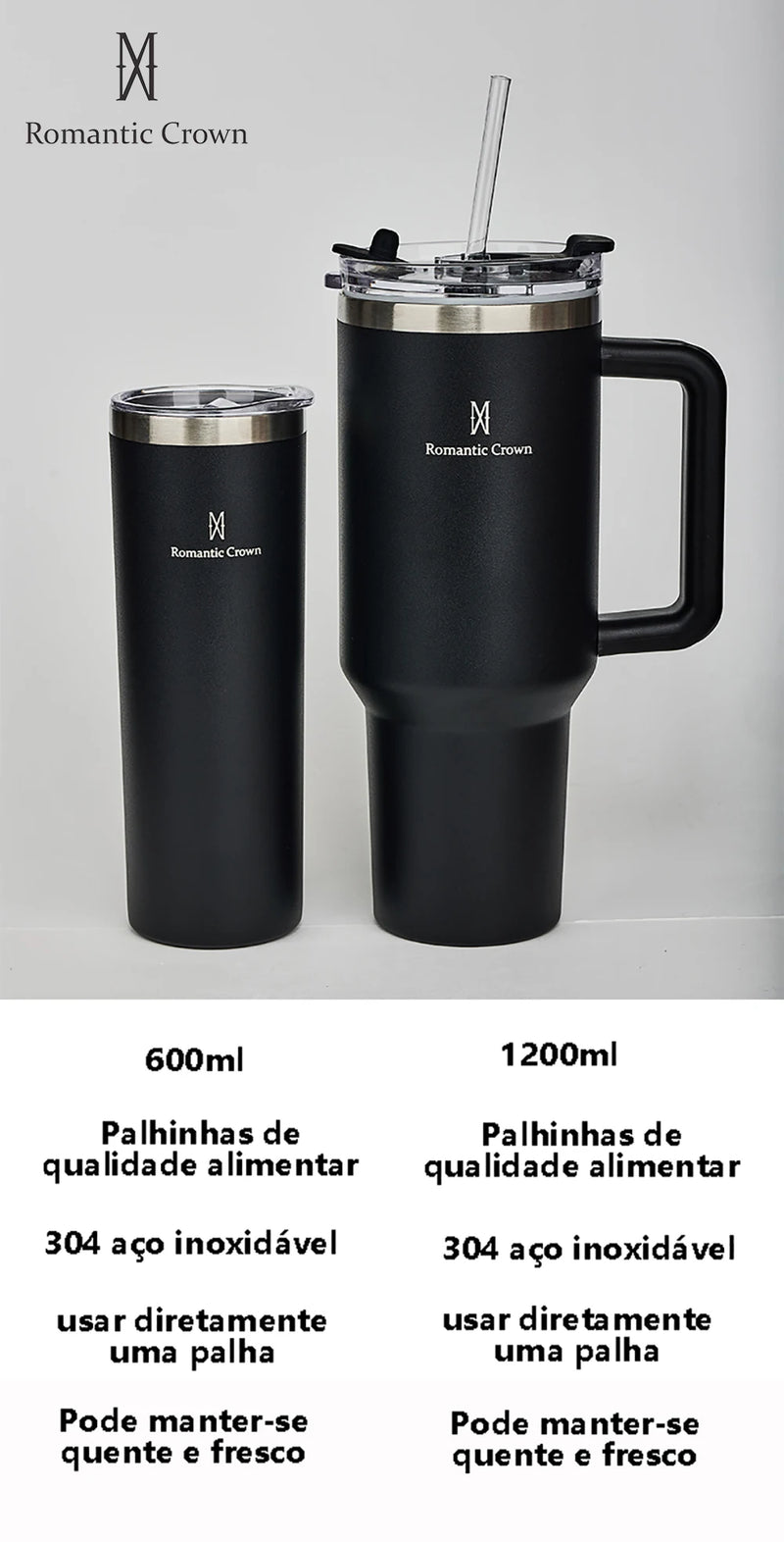 Copo térmico de aço inoxidável de 40 onças