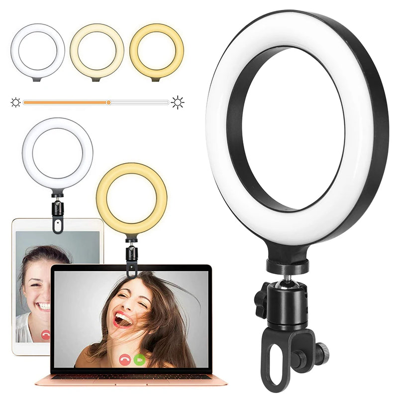 LED Ring Lights, 6,3 Polegadas, USB Desktop