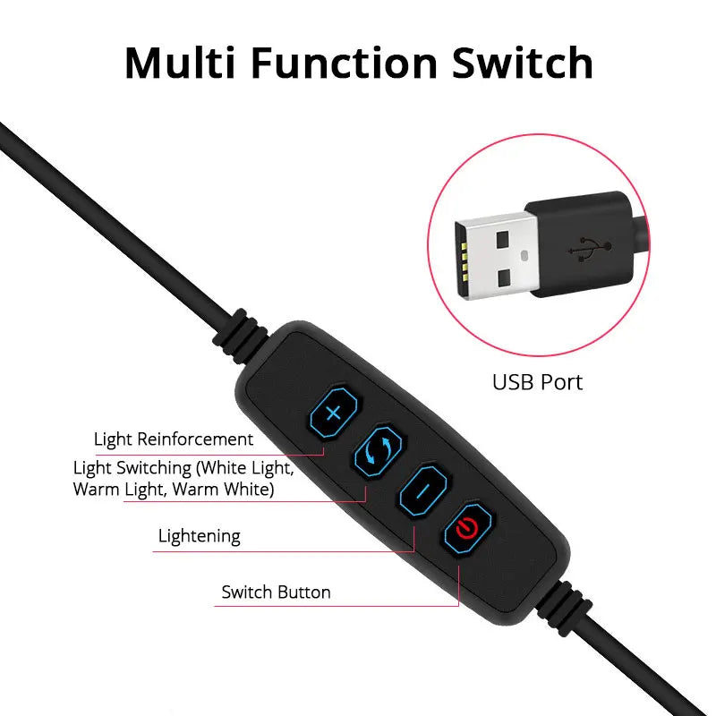 LED Ring Lights, 6,3 Polegadas, USB Desktop