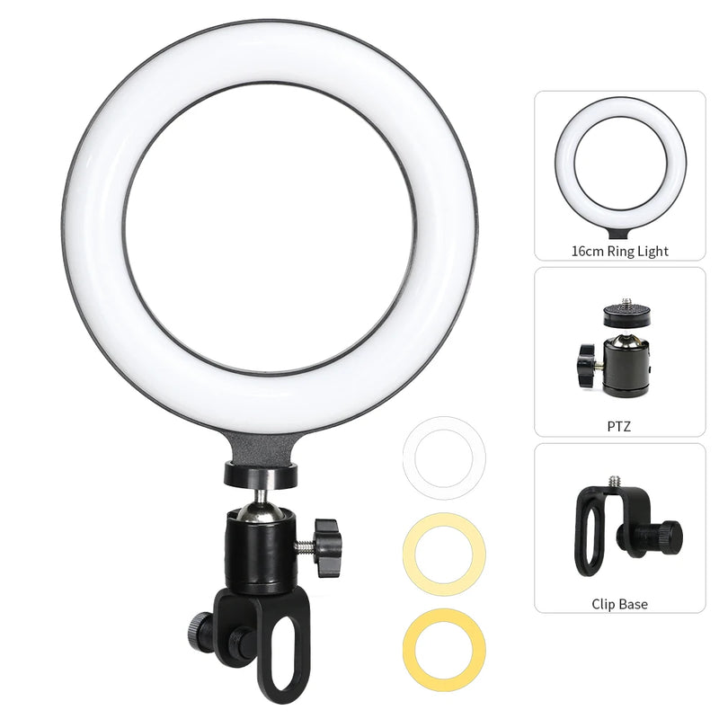 LED Ring Lights, 6,3 Polegadas, USB Desktop