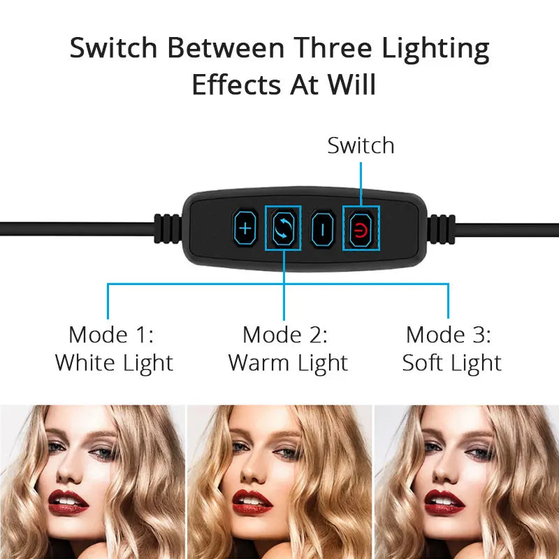 LED Ring Lights, 6,3 Polegadas, USB Desktop