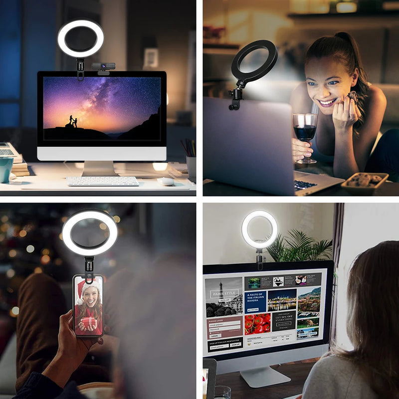 LED Ring Lights, 6,3 Polegadas, USB Desktop