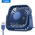 Mini Ventilador Portátil Silencioso, 360 °, USB, 3 velocidades