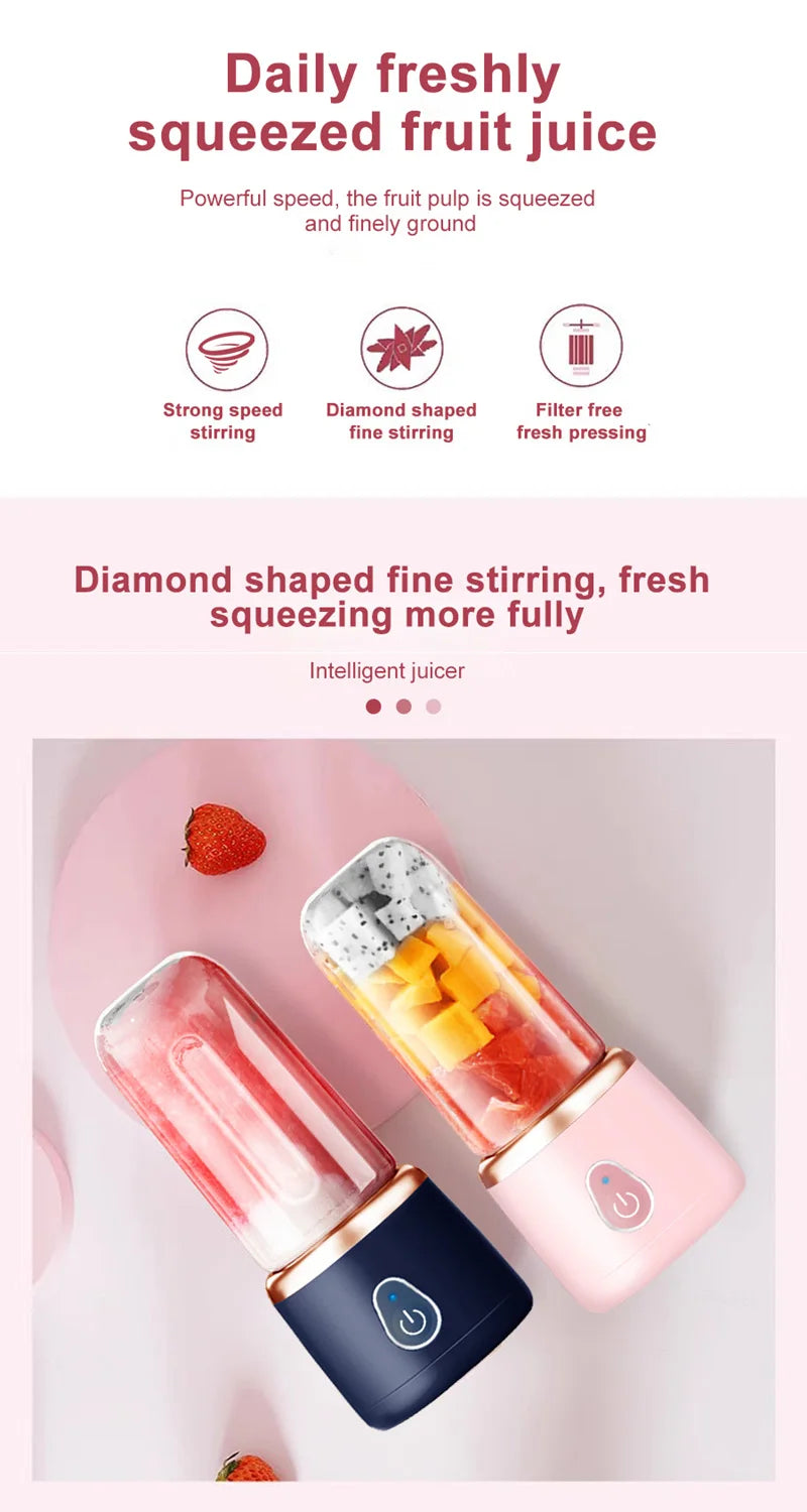 Liquidificador USB Recarregável para Shakes e Smoothies em Qualquer Lugar!