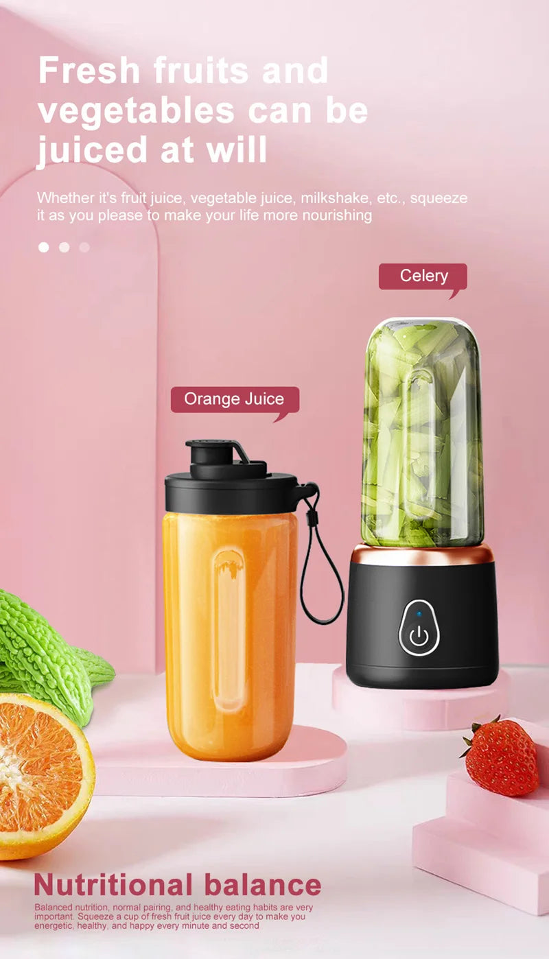 Liquidificador USB Recarregável para Shakes e Smoothies em Qualquer Lugar!