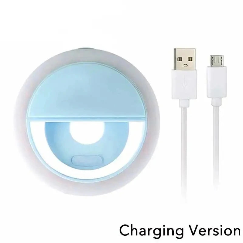 Anel de luz LED com carga USB, compatível com Iphone, Android e Xiaomi