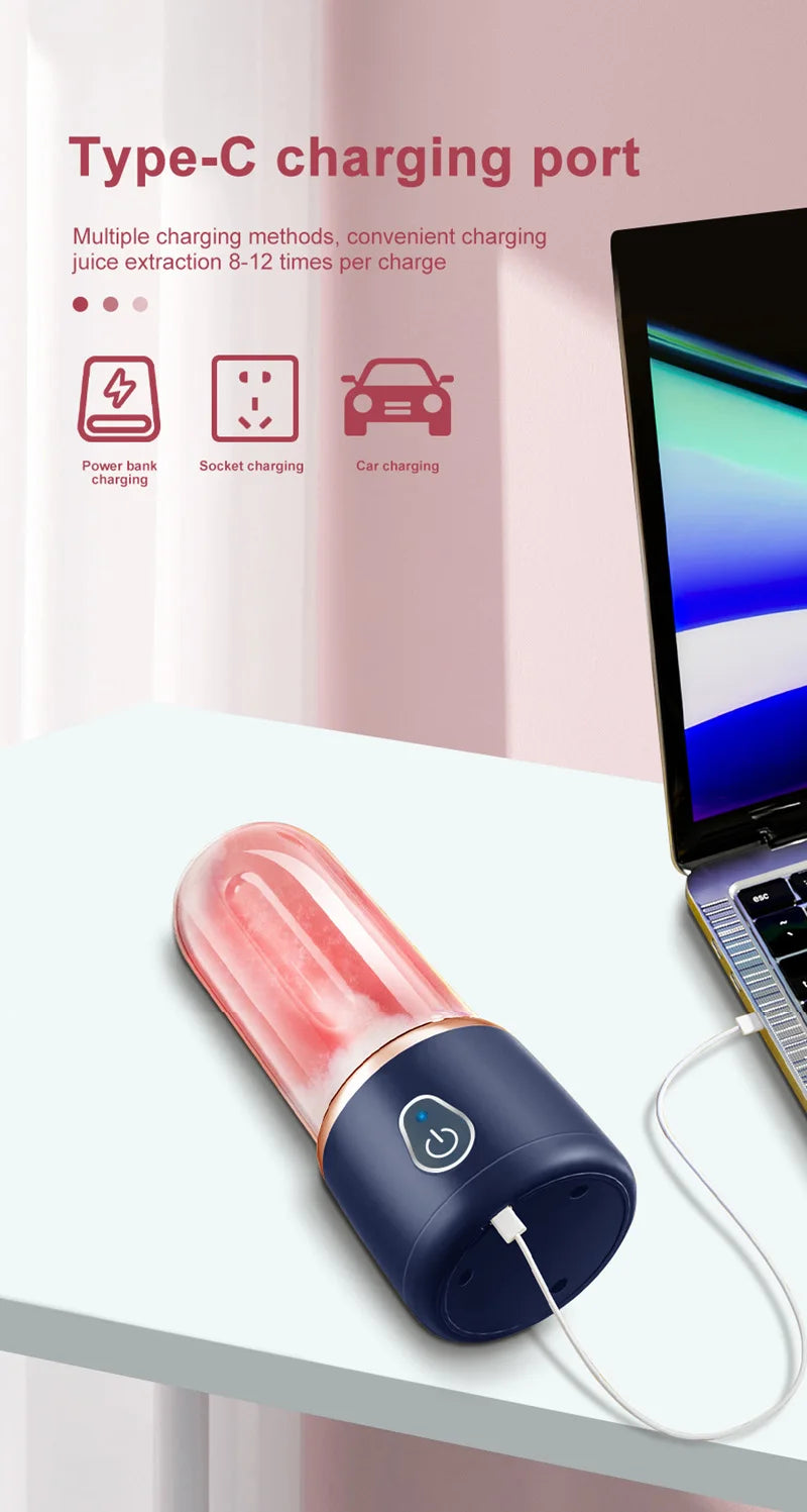 Liquidificador USB Recarregável para Shakes e Smoothies em Qualquer Lugar!