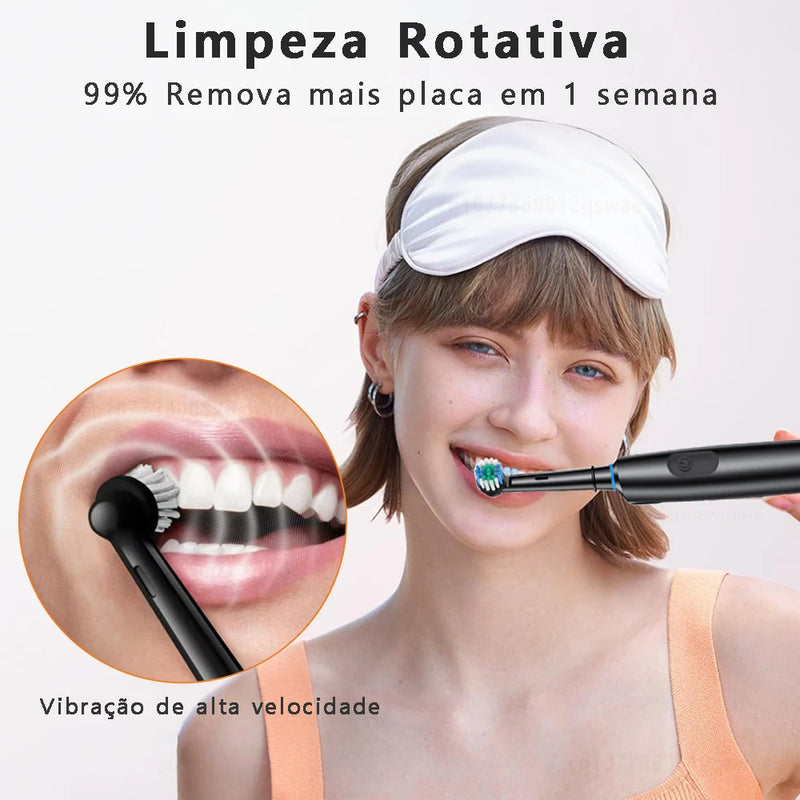 Escova de Dentes Elétrica Rotativa Recarregável