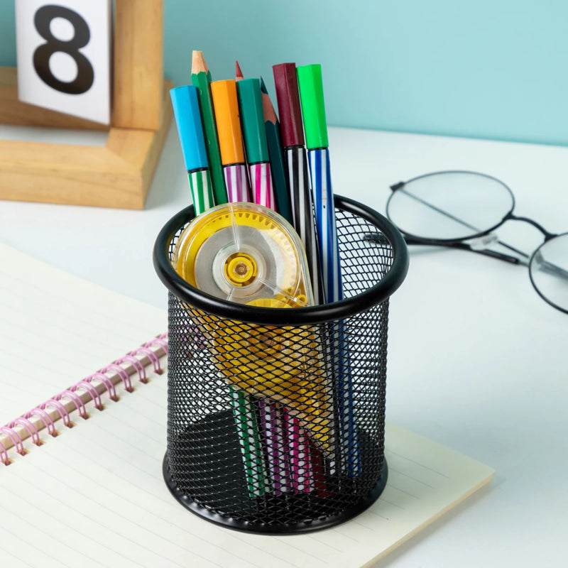Porta Lápis de Metal para Mesa de Escritório