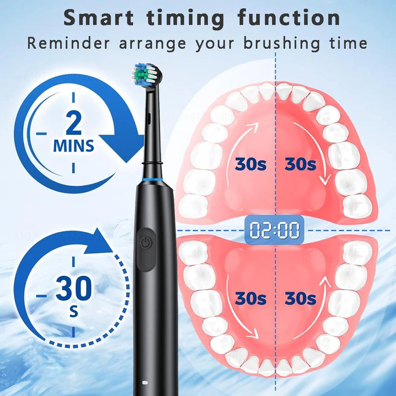 Escova de Dentes Elétrica Rotativa Recarregável