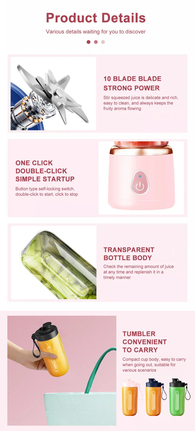 Liquidificador USB Recarregável para Shakes e Smoothies em Qualquer Lugar!