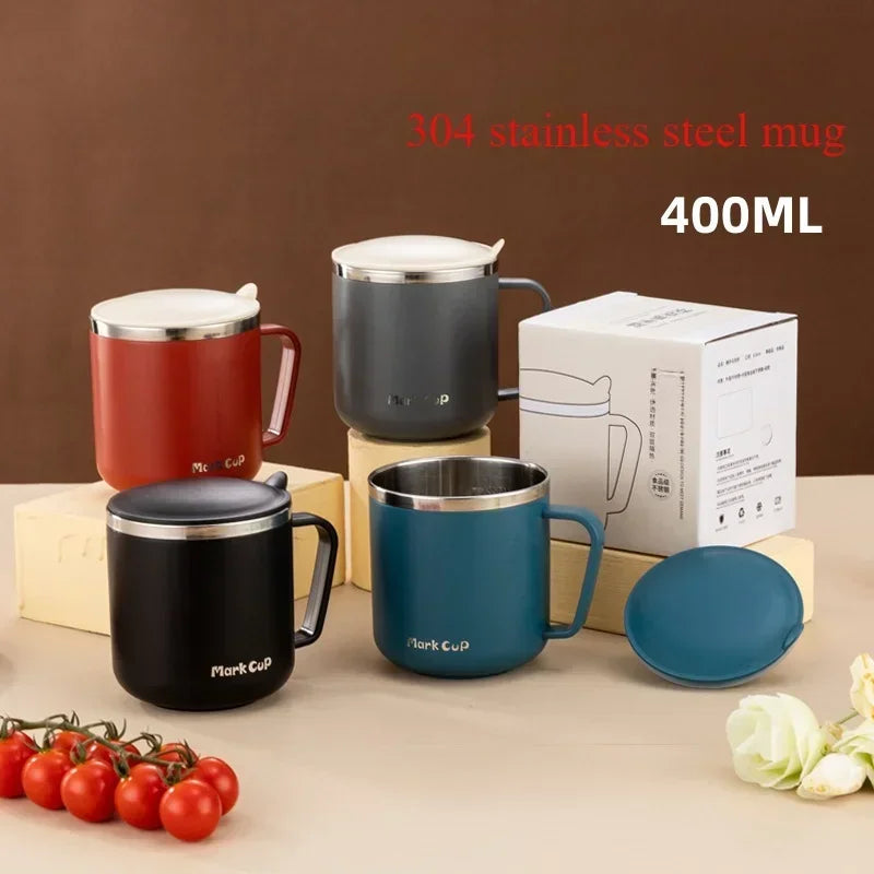 Canecas de Café de Aço Inoxidável 400ml, Antiqueda
