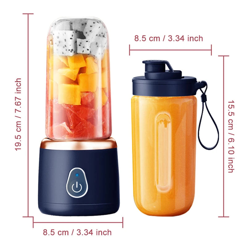 Liquidificador USB Recarregável para Shakes e Smoothies em Qualquer Lugar!