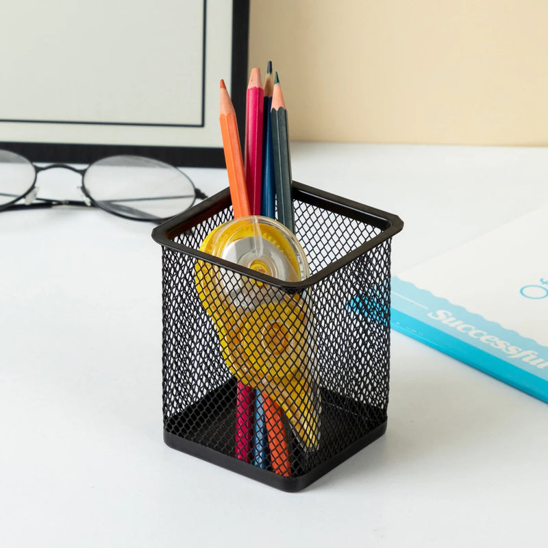 Porta Lápis de Metal para Mesa de Escritório