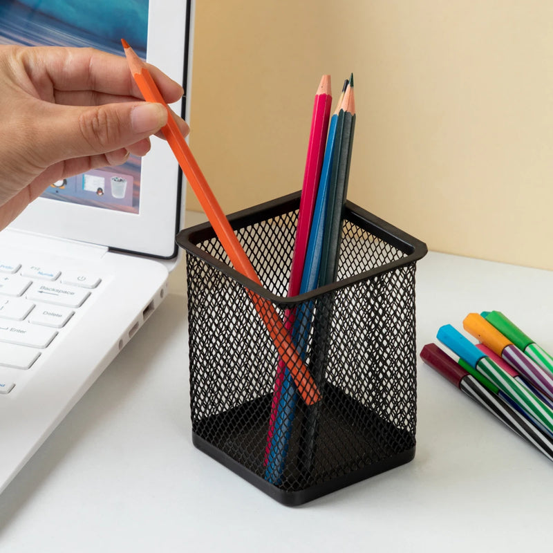 Porta Lápis de Metal para Mesa de Escritório