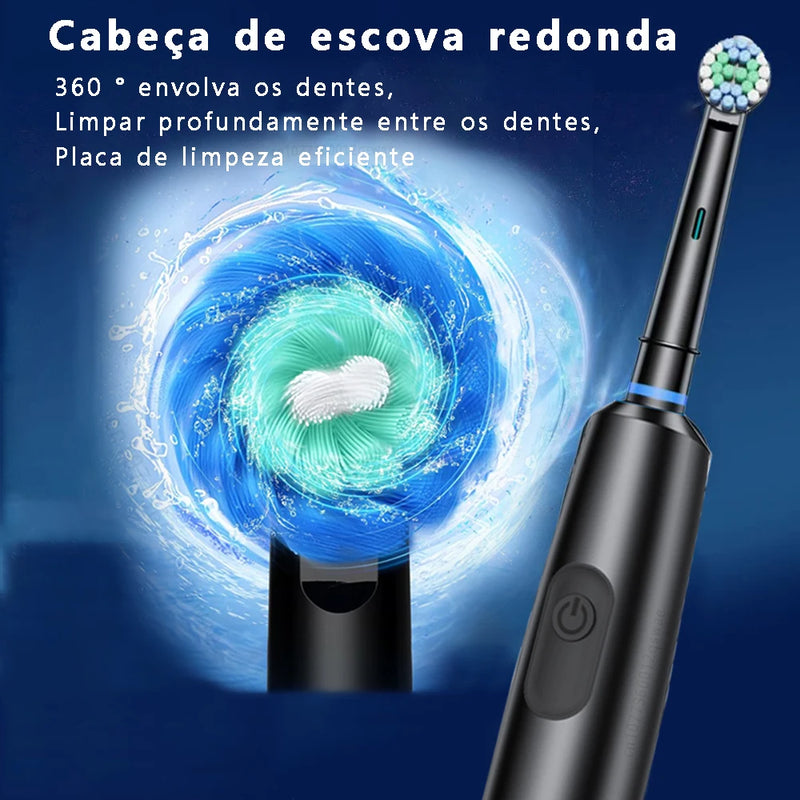 Escova de Dentes Elétrica Rotativa Recarregável