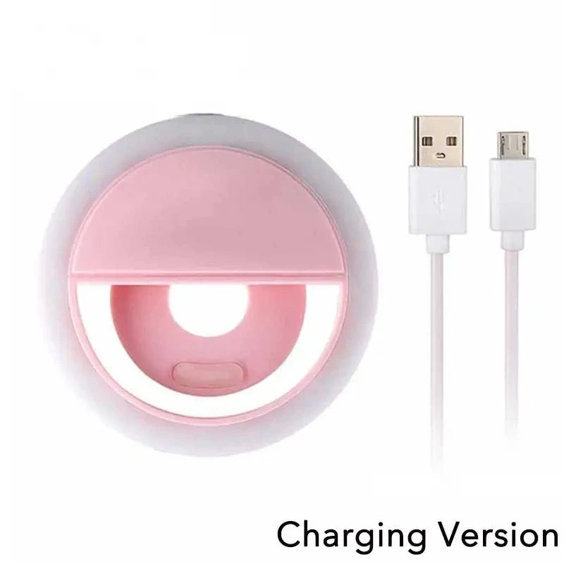 Anel de luz LED com carga USB, compatível com Iphone, Android e Xiaomi