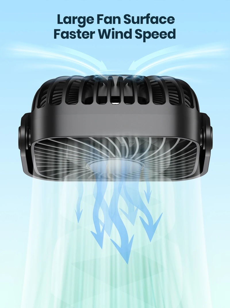 Mini Ventilador Portátil Silencioso, 360 °, USB, 3 velocidades