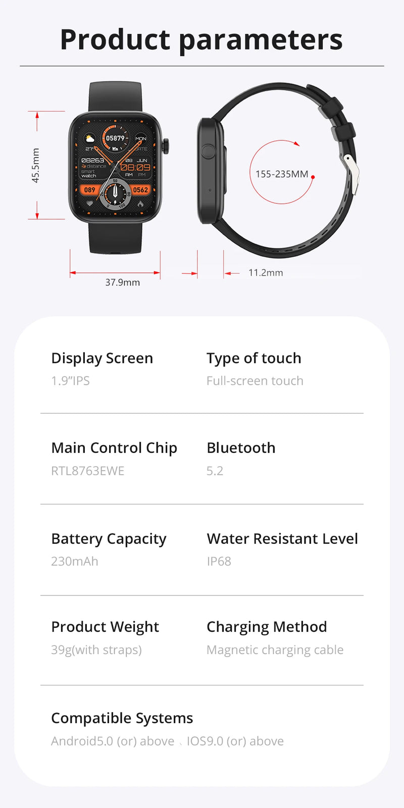 Smartwatch, Monitoramento de Saúde, À Prova D'Água, Notificações Inteligentes, Assistente de Voz - Modelo P71 Hiking