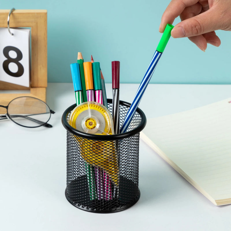 Porta Lápis de Metal para Mesa de Escritório